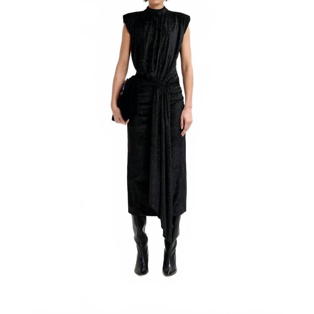 NEW ESSENTIEL ANTWERP inche velvet jersey dress in black